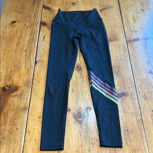 Aviator Nation Leggings Black with Stripes XS